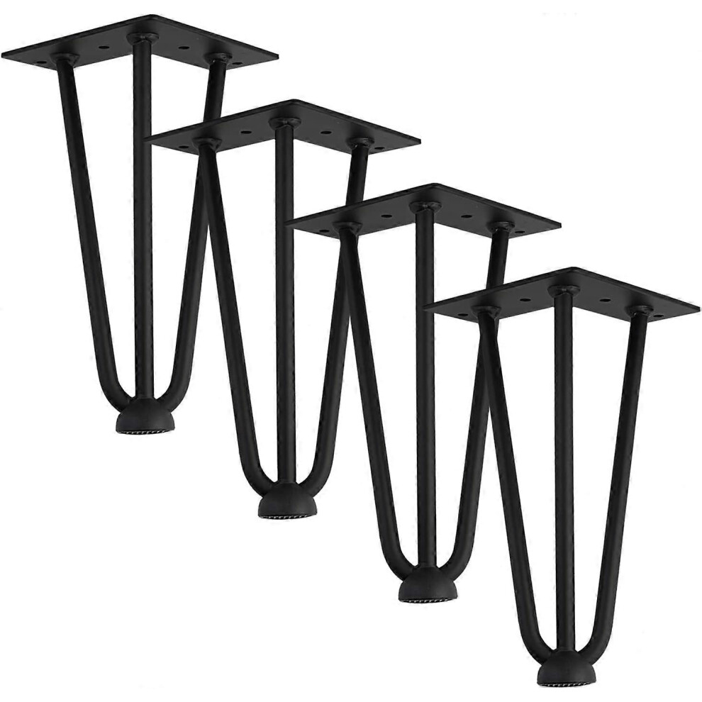 (As Show, One Size) Linjou Set Of 4 Hairpin Table Legs, 200Mm Diy Metal Legs,With Screws And Floor Protectors 5093442665963