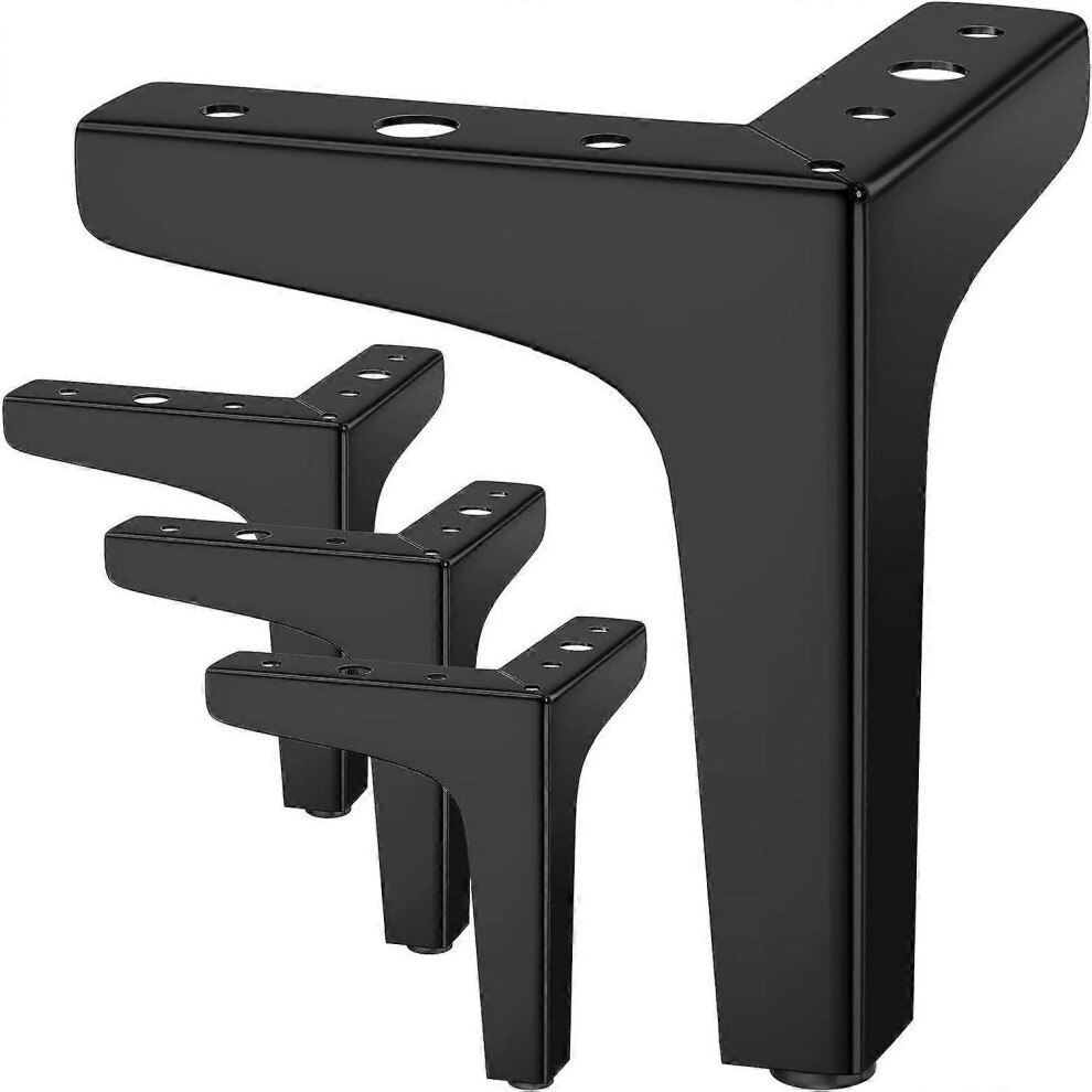 (As Show, One Size) Linjou Set Of 4 Furniture Legs, 10Cm Triangle Shaped Table Leg For Cupboard, Sofa, With 16 Screws And 4 Leg Protectors 5093442665321