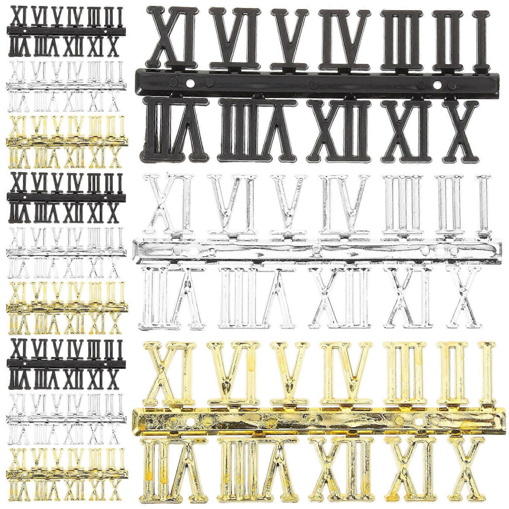 Kricely (As Show, One Size) 12 Pcs Clock Roman Number Diy Clock Numbers Replacement Clock Numerals Wall Clock Numbers