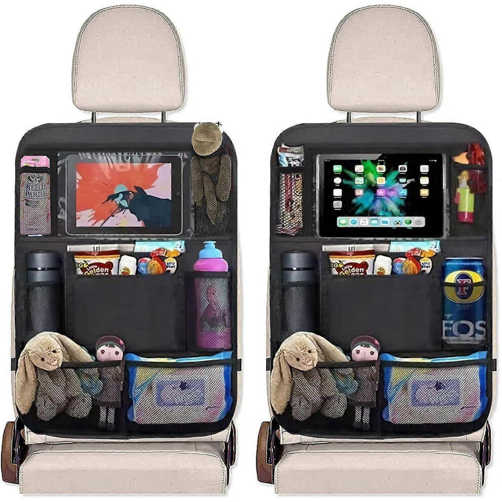 (As Show, One Size) Linjou Pcs Car Organizer With 9 Pockets, With 10 Inch Clear Tablet Pocket, For Books/Toys/Bottles 5093442665840