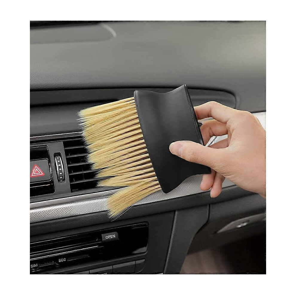 (As Show, One Size) Linjou Car Detailing Brushes,Long Hair Wide Handle Brushes Auto Interior Detail Cleaning Brush(Yellow) Yellow 5093442665031