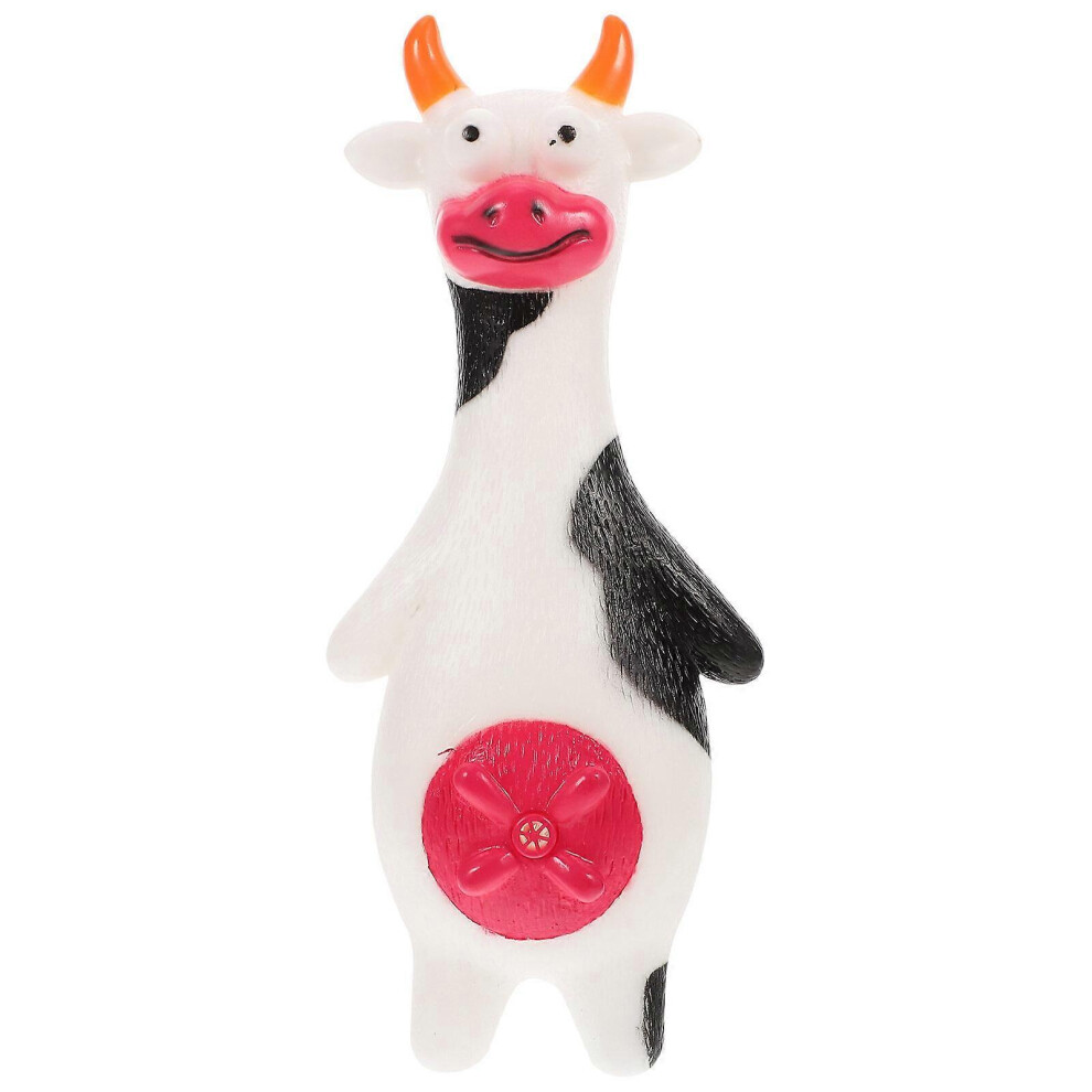 Kricely (As Show, One Size) Squeaky Latex Dog Toy Cow Shaped Bite Resistance Squeaky Toy Interactive Puppy Squeaky Plaything