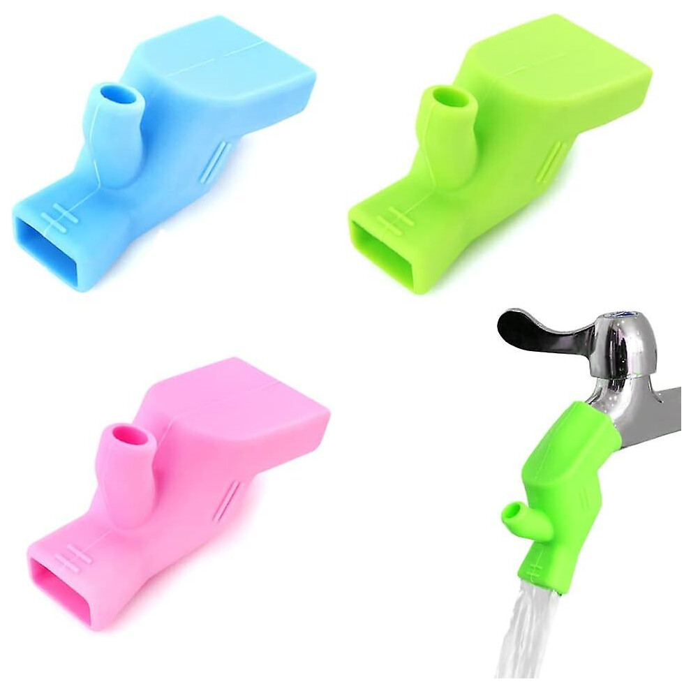 (As Show, One Size) 3Pcs Faucet Extender, Tap Extender Kids Water Tap Silicone Faucet Extension For Bathroom Kitchen Drinking, Guide Sink Extender For Fitville