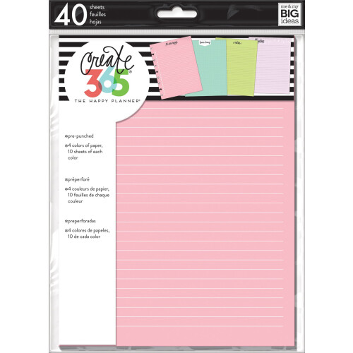Me & My Big Ideas Χαρτί Συμπλήρωσης Happy Planner, Πολύχρωμο