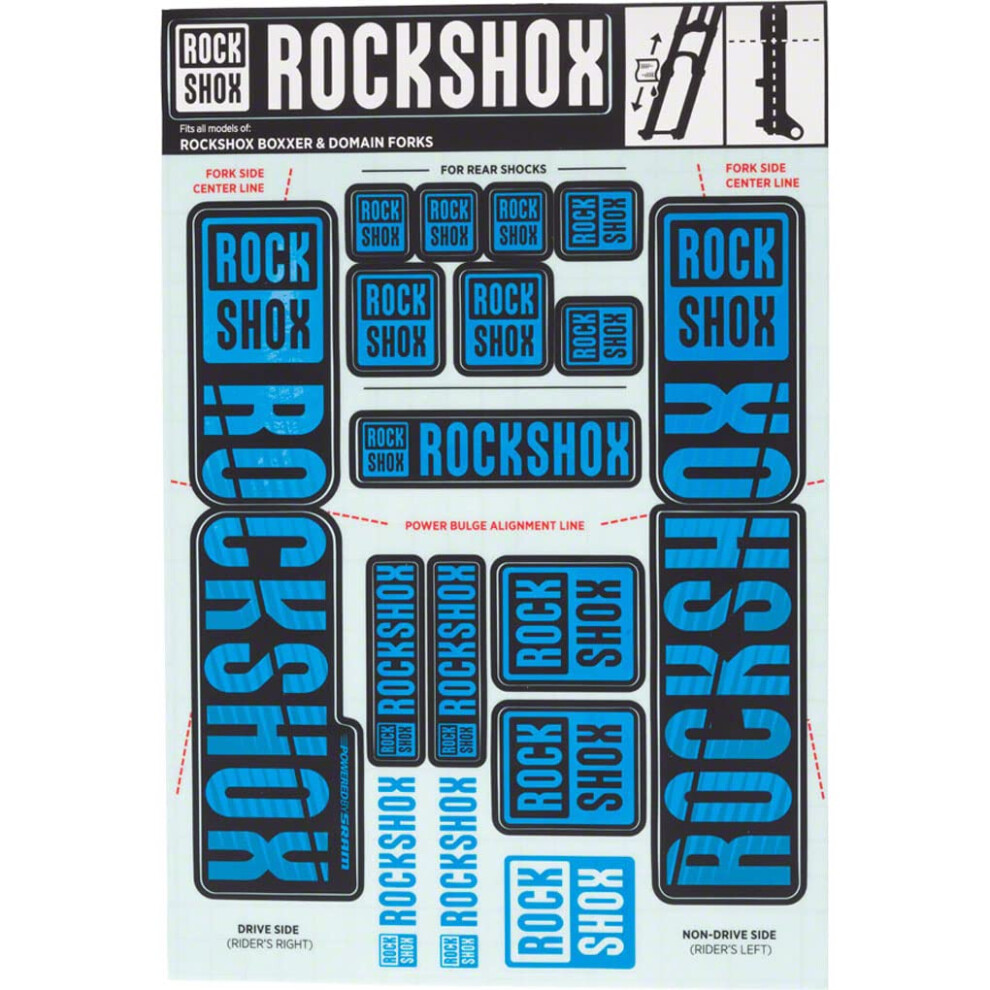 RockShox Fork Decal Kit  35mm Dual Crown  Blue