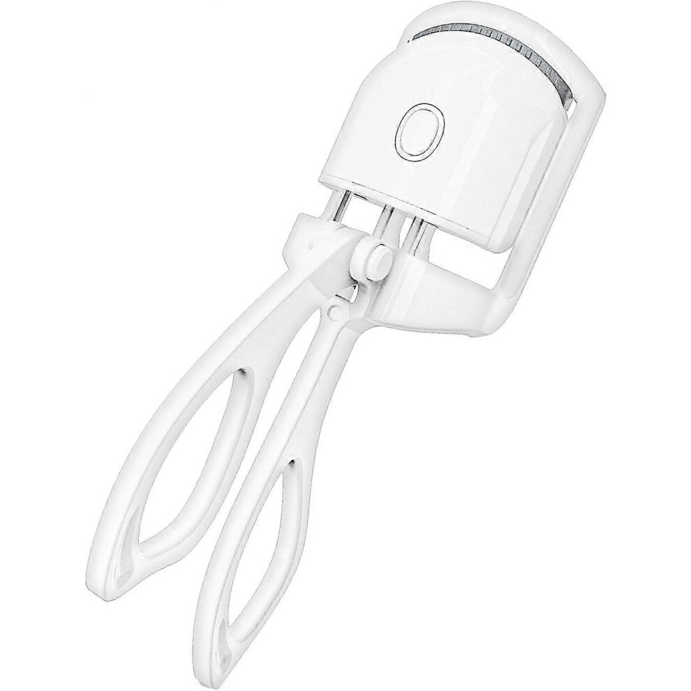White (As Show, One Size) Linjou Heated Eyelash Curler,Rechargeable Electric Eyelash Curler With Heating Silicone Pads (White)