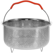 (As show, One size) Electric Cooker Steamer Rice Cooker Steamer Metal Steamer Basket Food Steaming Stand with Handle