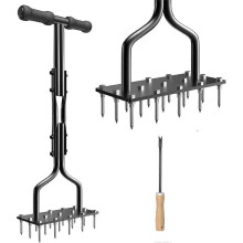 (As show, One size) Lawn Aerator Coring Garden Tool, Manual Yard Aerator, Lawn Aerator Garden Tool for Lawn Care, Compacted Soil