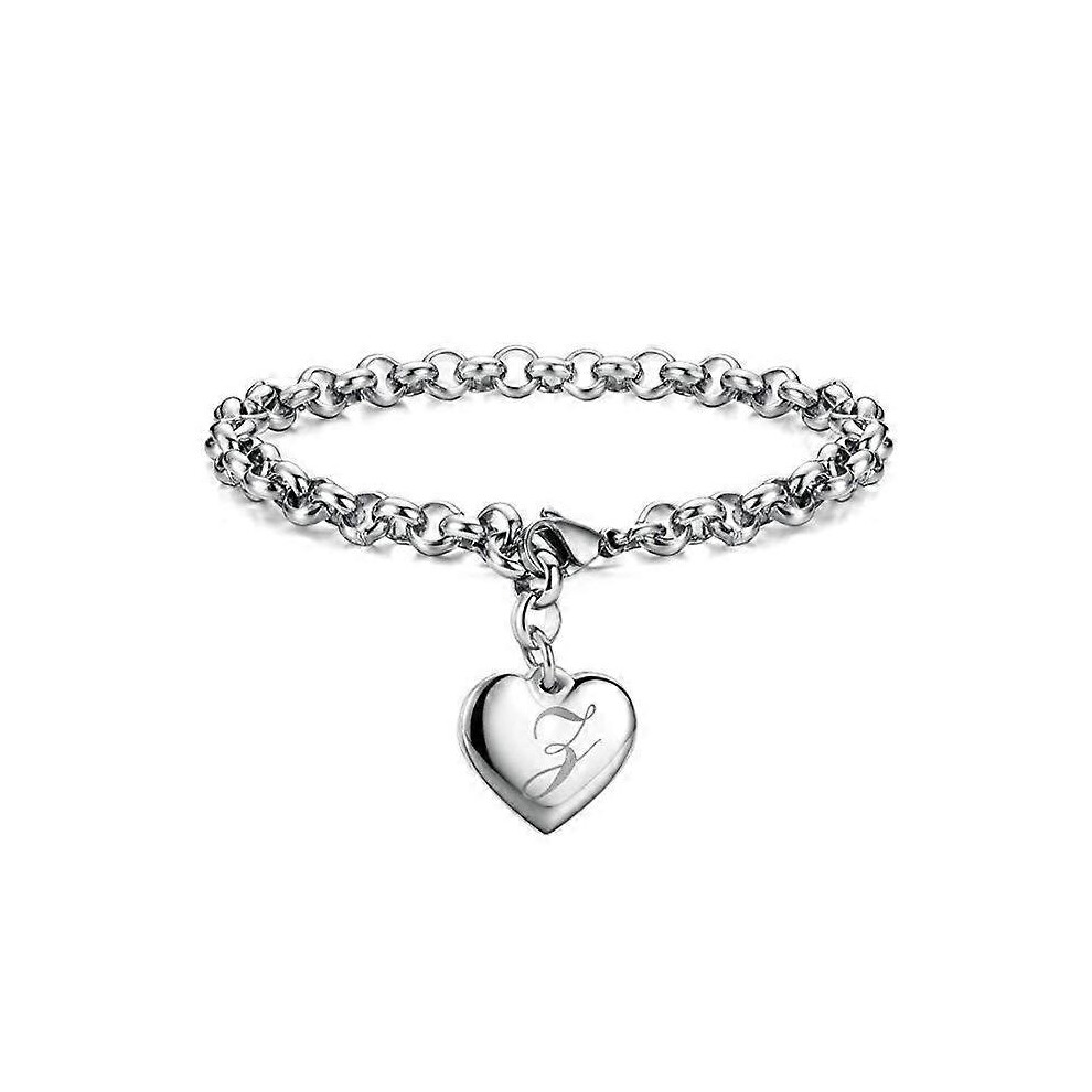 Konhill (As Show, One Size) Z,Initial Charm Bracelets For Girls Letters Alphabet Heart Bracelet Jewelry Gifts For Girls Mother's Day Gifts