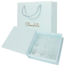(As show, One size) 1pc Valentines Day Heart Shaped Chocolate Wrapping Box 9 Count Chocolate Box