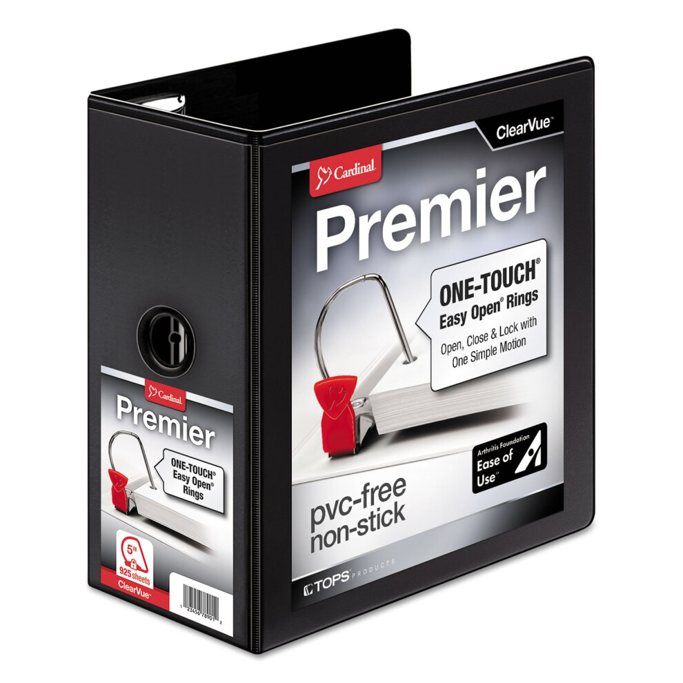 Photos - File Folder / Lever Arch File Premier Easy Open Clearvue Locking Slant-D Ring Binder 3 Rings 5 Capacity 11 X 8.5 Black 10351