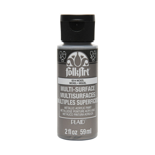 FolkArt Μεταλλική Χρώμα για Πολλές Επιφάνειες (2 oz), Μεταλλικό Νικέλιο
