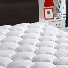 Fritid Full madrass Pad Cover Cooling Madrass Topper Cotton Top Pillow Top With Snow Down Alternative Fill (8-21 tums monterad djupficka)