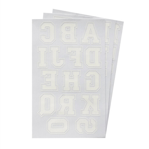 Σιδερώστε Γράμματα & Αριθμούς 1.75-Inch Λευκός Μεταφορά για Ρούχα (Λευκό - 3 Φύλλα)