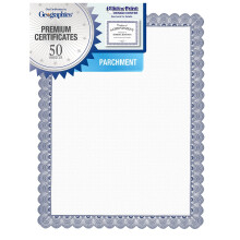 Geografikonventionellt bltt certifikat - 24 lb - 11 """" x 8,50 """" - Inkjet Laser Compatible - Blue With White Border50 / Pack