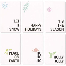 Best Paper Greetings 48er-Pack Frohe Weihnachten-Grukarten-Sortiment mit Umschlgen, Boxset in 6 minimalistischen Feiertagsdesigns (4 x 6 Zoll)