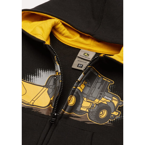 John Deere John Deere αγόρια μωρών Φλις Ζιπ Χούδι Χακί Σακάκι, Μαύρο, 2-3T US 2