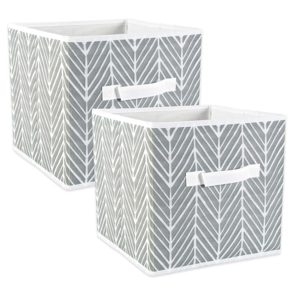 DII Non Woven Storage Collection Polyester Herringbone Bin Large Set