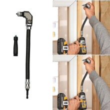 (As show, One size) Utton Tools 1/4 Hex Flexible Right Angle Drill / Driver Attachment Woodworking