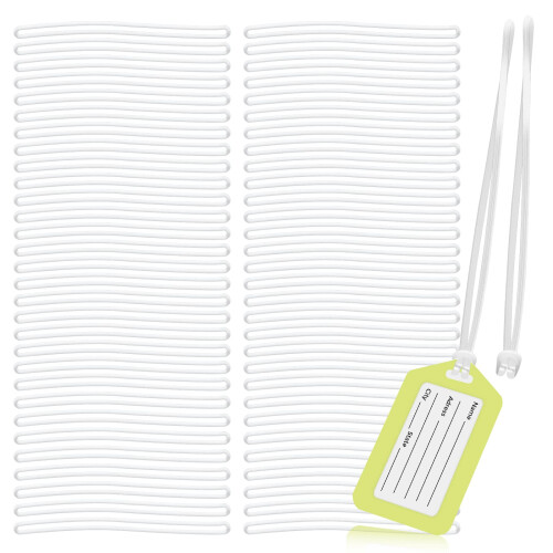 200stk Amersumer 6inch Clear Plastic Bagage Tag Worm Loop Strel til taske -tags.