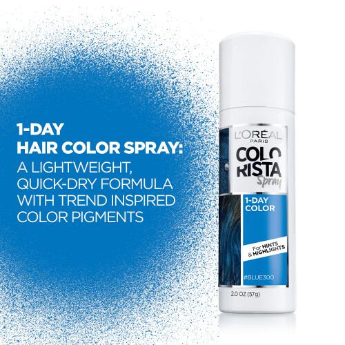 L'Oreal Paris Colorista 1-Day Πλενόμενο Σπρέι Χρώματος Μαλλιών, Μπλε, 2 Ουγγιές 1