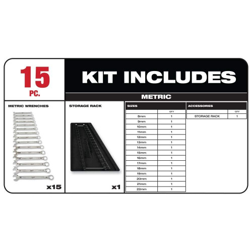 Milwaukee MLW48-22-9515 Combination Wrench Set  Metric 1
