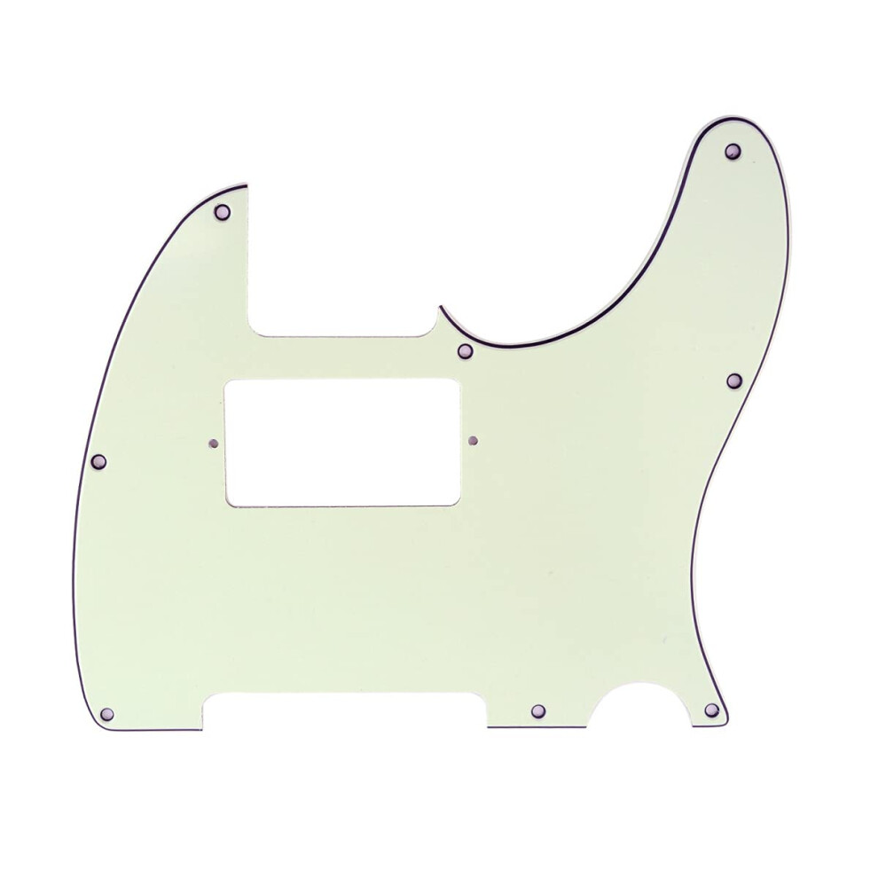 Musiclily 8 Fori Tele Battipenna Humbucker Hh Pickguard Per Chitarra Elettrica Fender Usa/Messico Telecaster Standard Stile Moderno, 3 Strati Avorio-image
