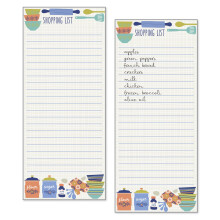 Set of 2- Kitchen Design List Pad Fridge Pad Notepad Shopping List with Attachable Magnet