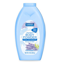 Lucky Super Soft Cornstarch Body Powder  Lavender  10 Ounce