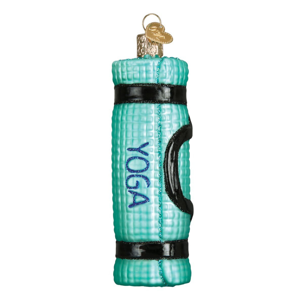 Oude Wereld Kerst Yoga Mat Glasgeblazen Ornament Voor Kerstboom-image