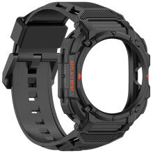 (Black) Watch Strap All-in-one Armor Watch Band for Samsung Galaxy Watch Ultra 47mm