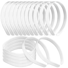 50PCS Amersumer 1/2" Fasce per Capelli Plastiche Senza Denti (Nero) (BIANCO)
