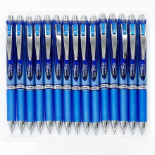 Pentel EnerGel Deluxe RTX -nestem   inen geelikyn   , 0,5 mm, ohutk   rkinen, sininen muste/sininen runko, 15 kyn   n pakkaus