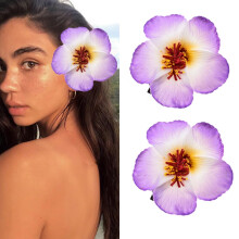 Love Sweety 2kpl Hawaiian Plumeria hiusklipsit Galsang Flower Barrettes rantajuhliin (violetti)