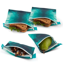 Nordic by Nature 4 Pack - Sacs de sandwich reutilisables Sacs de lave-vaisselle BPA gratuits - sacs de tissu sec lavables durables - sacs de coll
