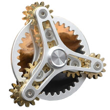 Pure Brass Fidget Spinner Gears Linkage Fidget Toy Metal DIY Hand Spin