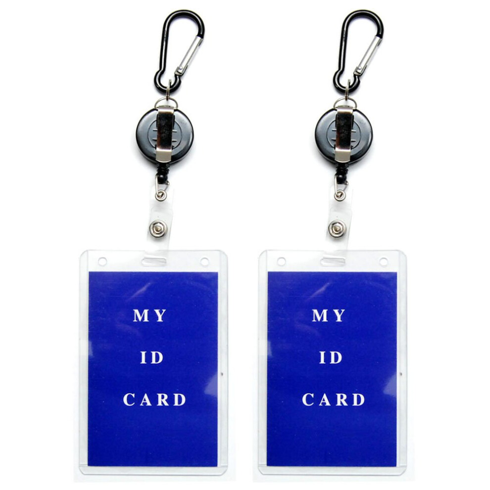 Porte-Badge D'identification Enrouleur Auto-R Tractable Favorct (Lot De 2) 24"""" Sangle De Cou En Polyester Porte-Nom Porte-Cl S-image