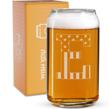 Monogram ?lbriller til m?nd (A -Z) 16 oz - ?l gaver til m?nd bror s?n far n?ste