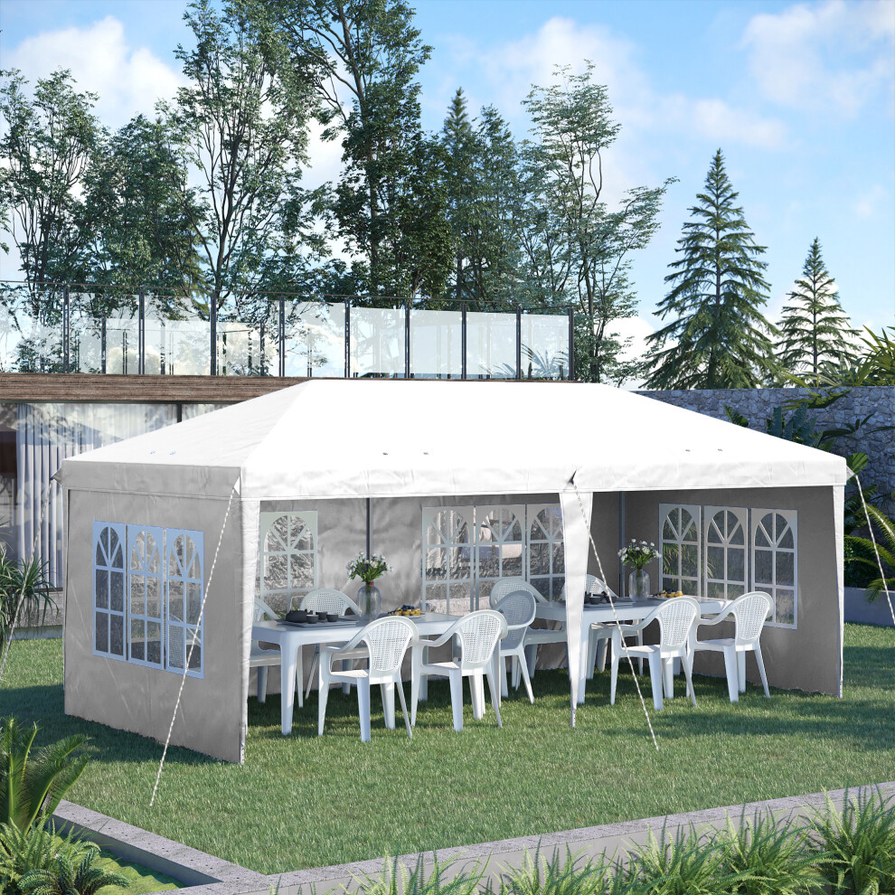 B&Q - 3 X 6M Heavy Duty Gazebo Marquee Party Tent With Storage Bag White - Image 4