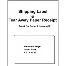 ProLine-compatibele labels voor Click Ship, PayPal/Ebay USPS-labels met papieren bonnen voor laser-/inkjetverzending! Ingebouwde afscheurbare bonnen!