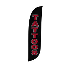 Lookourway Feather Flag - 12ft h?jt reklameflag banner til forretnings- og begivenhedsfremme - kun flag - tatoveringer (10m1200310)