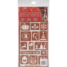 Armour Products Over n Over Glas Etching Sjabloon Feestdagen Assortiment, Multicolor