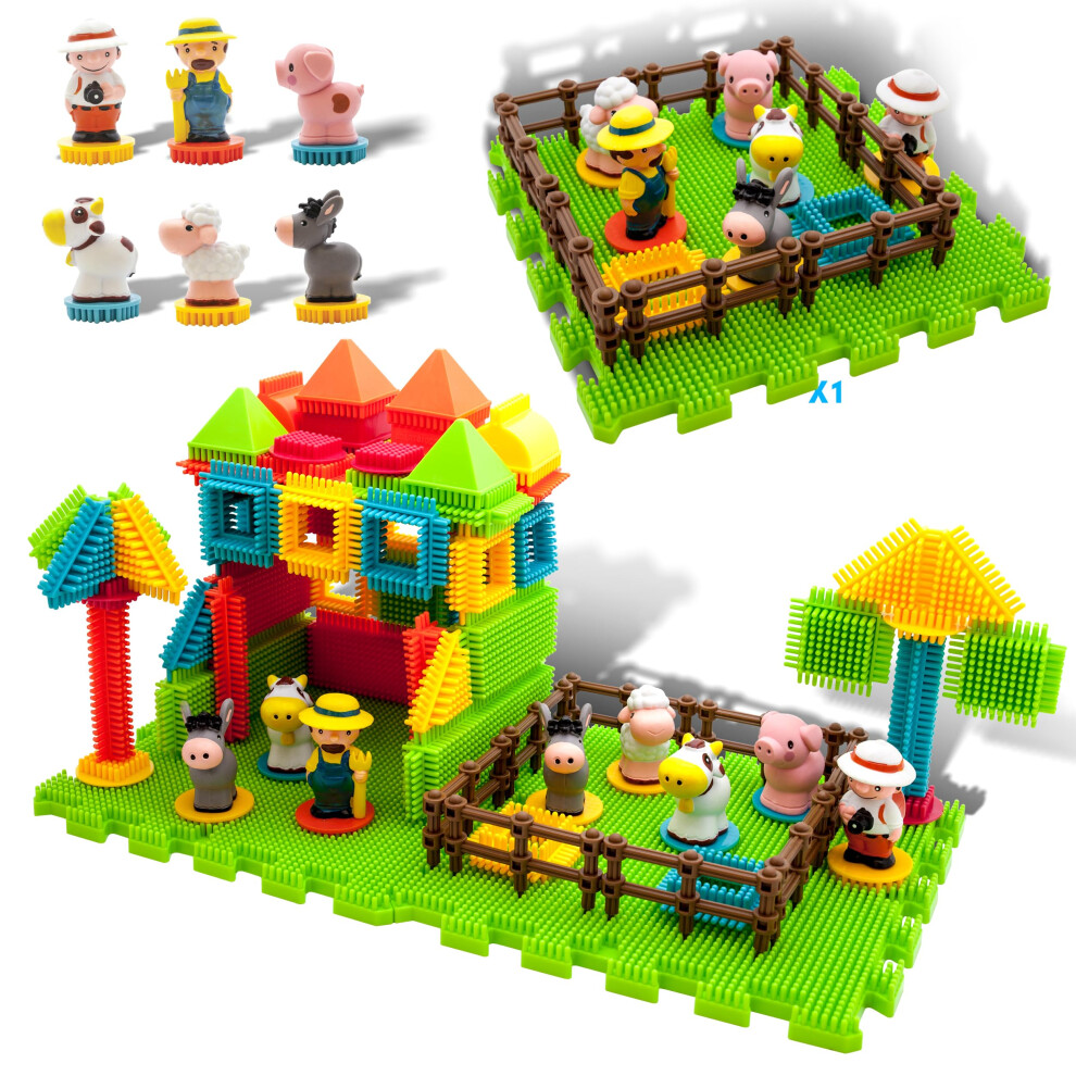 Photos - Construction Toy PicassoTiles PTB100 100pcs Hedgehog Shape 3D Building Blocks Tiles Farm Theme Set Learning Playset STEM Toy Set Educational