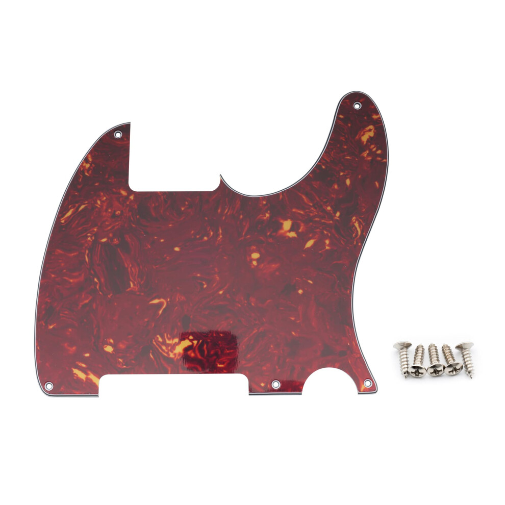 Musiclily 5 Fori Blank Tele Pickguard Battipenna Per Chitarra Fender Usa/Mexican Telecaster Esquire,4 Strati Vintage Tortoise-image