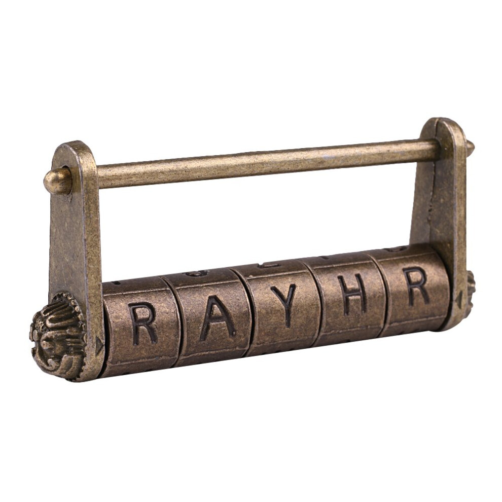 Gther Antiek Vintage Combinatie Wachtwoord Slot Hangslot Chinees Decoratief Slot Engels Letter Combinatie Slot Escape Room Slot Voor Box Ca-image