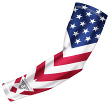 Bucwild Sports USA Flag Compresin Manga de brazo - Tamaos para adultos de jvenes - Basketball Basketball Football Volleyball Golf Tennis (1 manga