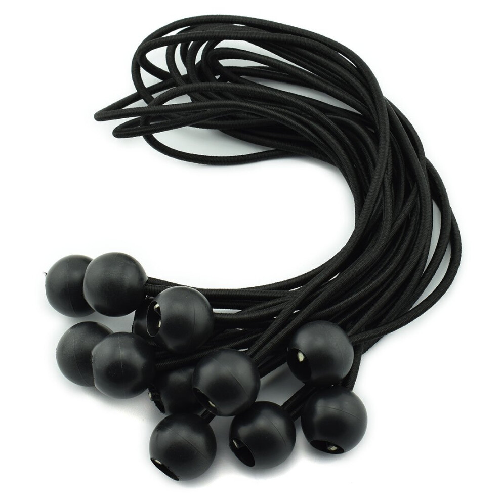 HJ Garden Lot de 24 tendeurs    lastiques noirs de 30 cm et 12 pouces pour auvent, b   che, sangles d'arrimage, corde de fixation pour tente