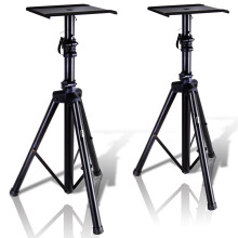 Pyle Verstelbare Speakerstandaard Set - Dubbel Studio Monitor Statief met Metalen Basis, Antislip Speaker Pads