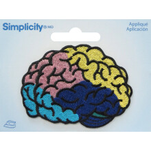 Simplicity Mehrfarbige Gehirn-Applikation zum Aufbgeln, 10,31 x 7,37 x 0,2 cm