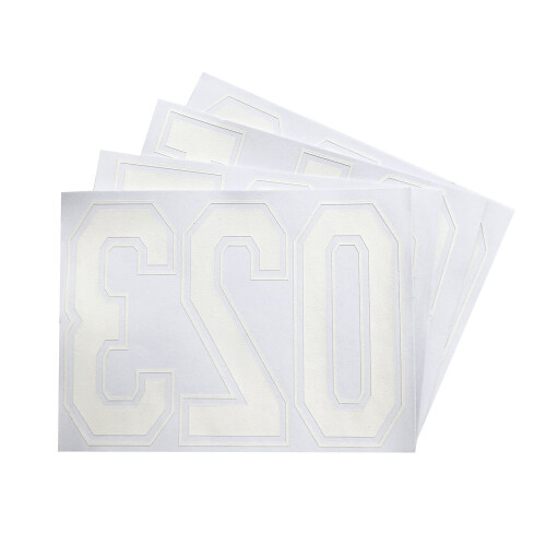 Ferro Magfok em n   meros de rebanho de transfer   ncia branca de 8 polegadas para roupas 4 folhas (branco)